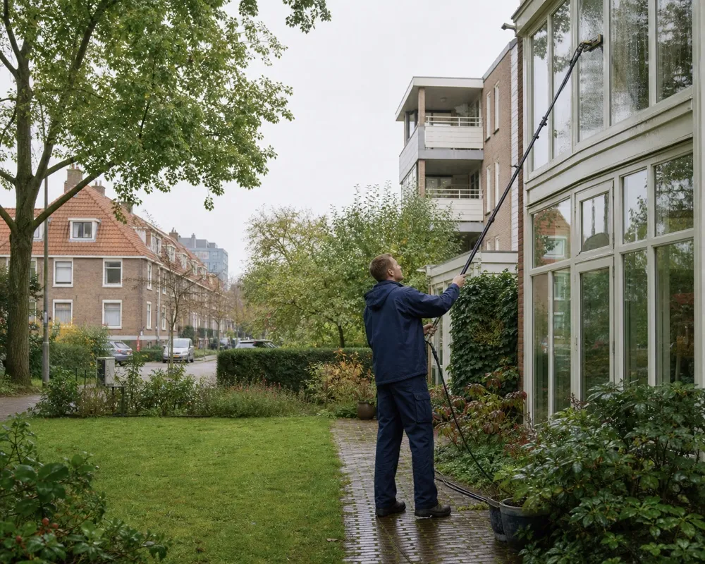 Glazenwasser aan het werk in Watergraafsmeer