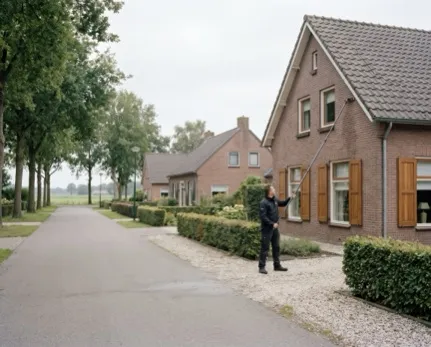 Glazenwasser aan het werk in Blaricum