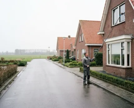 Glazenwasser aan het werk in Eemnes