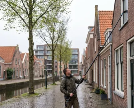 Glazenwasser aan het werk in Muiden