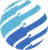 Blauwe bol van het logo